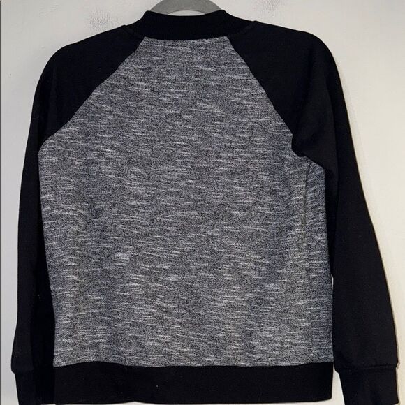 Black and Gray Varsity Jacket with Snap-Front Closure - Picture 7 of 8